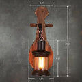 Avtoit | Nautical Novelty Guitar Wall Light Fixture 1-Light Wooden Sconce with Lantern Lampshade