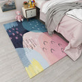 Avtoit | Nordic bedroom carpet multicolored color block indoor carpet cotton blend easy maintenance washable rug