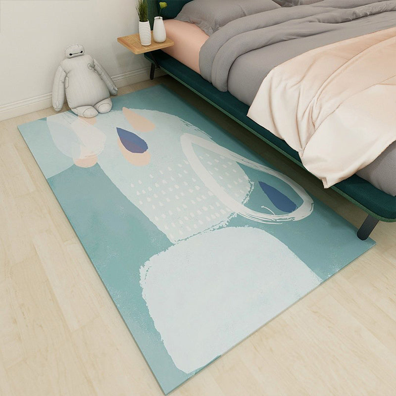 Avtoit | Nordic bedroom carpet multicolored color block indoor carpet cotton blend easy maintenance washable rug