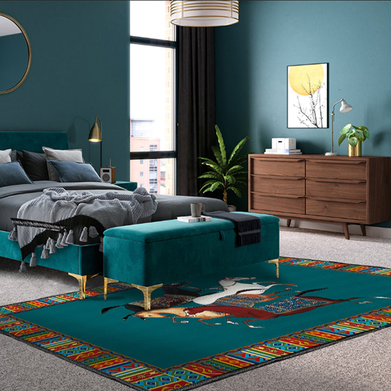 Avtoit | Modern bedroom carpet Multicolor animal print indoor carpet Polyester non-slip backing pet-friendly rug
