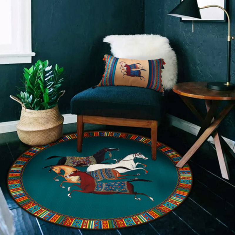 Avtoit | Modern bedroom carpet Multicolor animal print indoor carpet Polyester non-slip backing pet-friendly rug