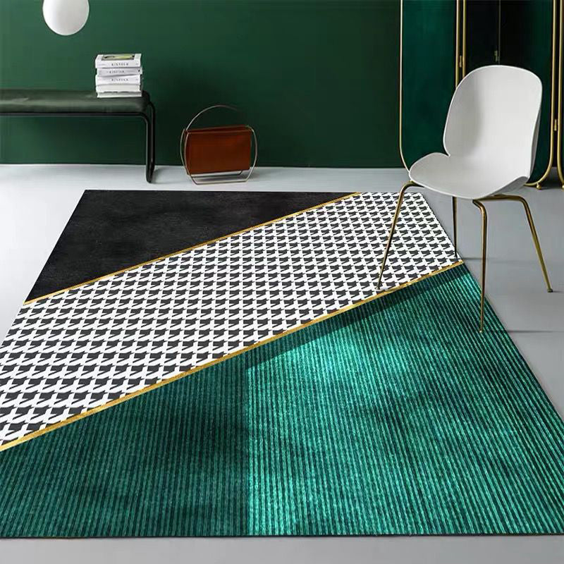 Avtoit | Nordic Geo Printed Rug Multi-Color Synthetic Carpet Easy Care Machine Washable Indoor Carpet for Parlor