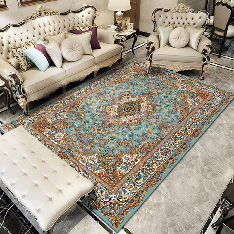 Avtoit | Nostalgia Floral Printed Rug Multicolor Synthetic Indoor Rug Non-Slip Backing Washable Rug for the Living Room