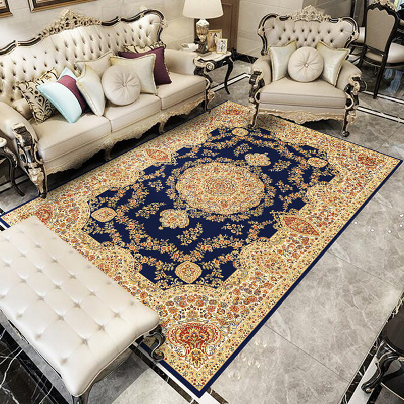 Avtoit | Nostalgia Floral Printed Rug Multicolor Synthetic Indoor Rug Non-Slip Backing Washable Rug for the Living Room