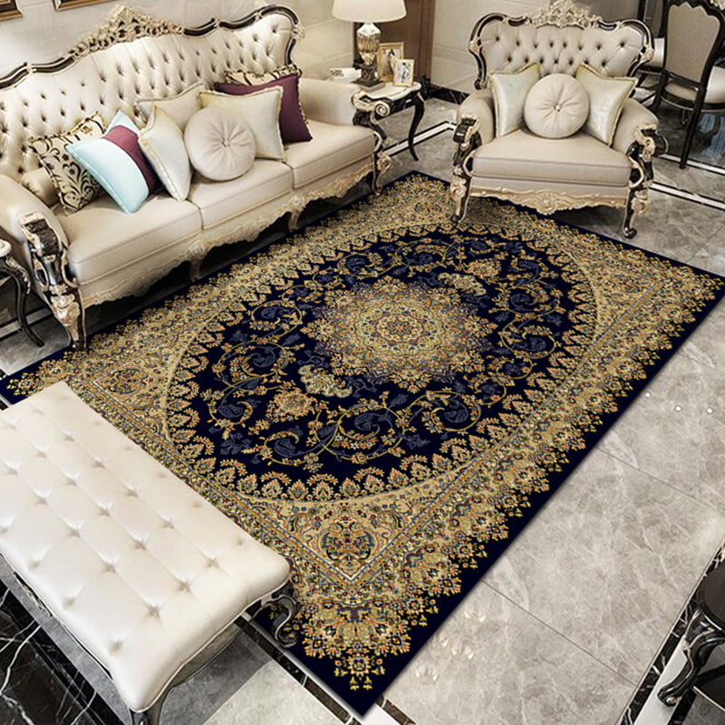 Avtoit | Nostalgia Floral Printed Rug Multicolor Synthetic Indoor Rug Non-Slip Backing Washable Rug for the Living Room