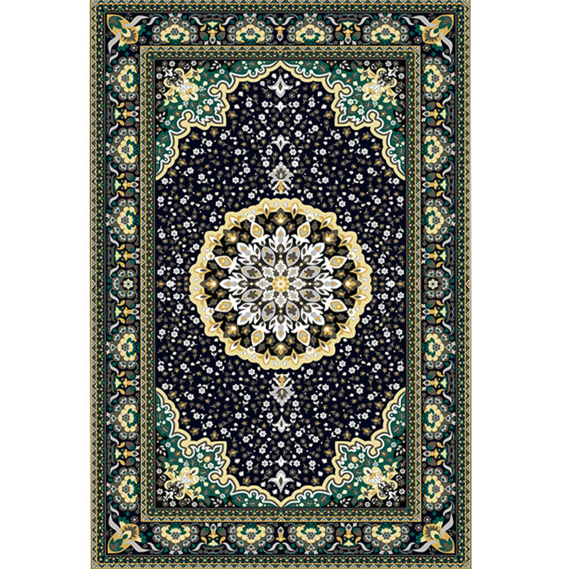 Avtoit | Nostalgia Floral Printed Rug Multicolor Synthetic Indoor Rug Non-Slip Backing Washable Rug for the Living Room