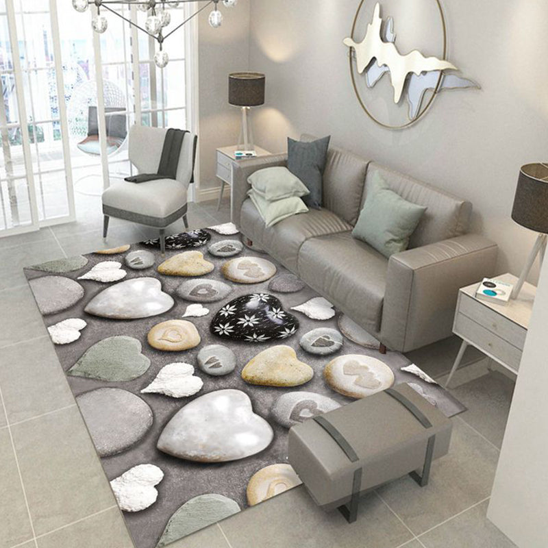 Avtoit | Multicolored floral print rug made of cotton blend Scandinavian rug Pet friendly Machine washable rug for parlor