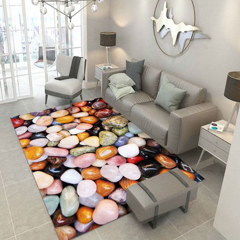 Avtoit | Multicolored floral print rug made of cotton blend Scandinavian rug Pet friendly Machine washable rug for parlor