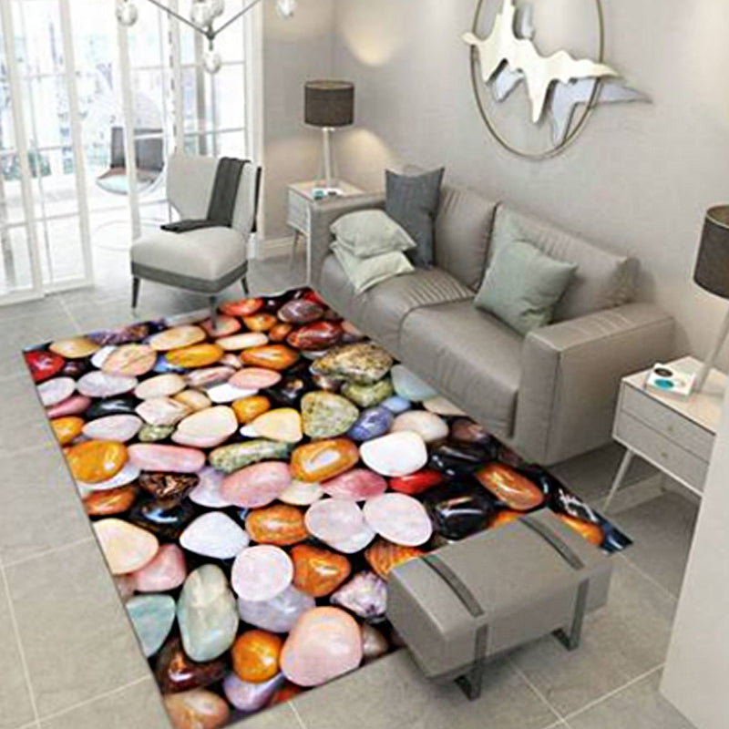 Avtoit | Multicolored floral print rug made of cotton blend Scandinavian rug Pet friendly Machine washable rug for parlor