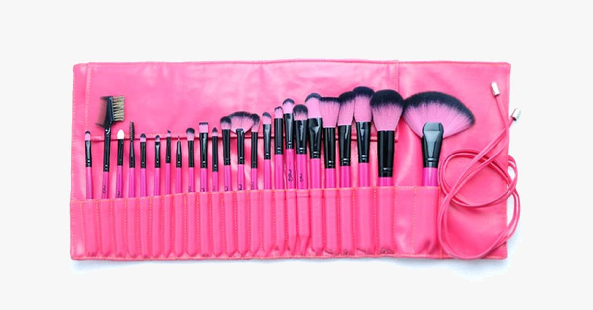Avtoit | Hot Pink 24-Piece Makeup Brush Set