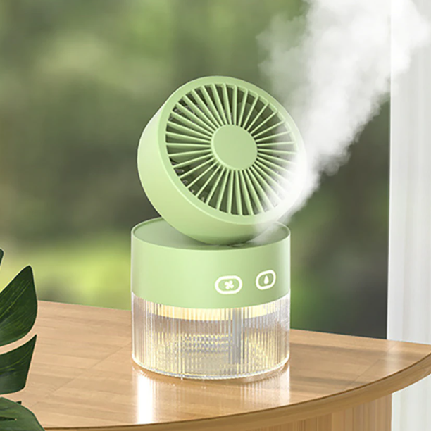 Avtoit | Mini Foldable USB Warm Light Spray Fan