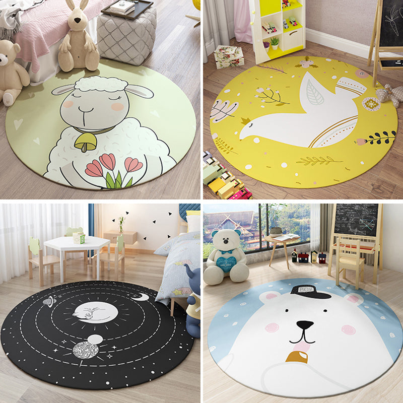 Avtoit | Beautiful Children's Room Carpet Colorful Cartoon Printed Indoor Carpet Polypropylene Pet-Friendly Machine Washable Carpet