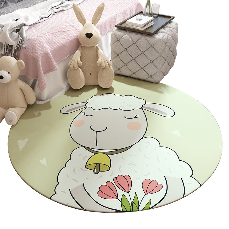 Avtoit | Beautiful Children's Room Carpet Colorful Cartoon Printed Indoor Carpet Polypropylene Pet-Friendly Machine Washable Carpet