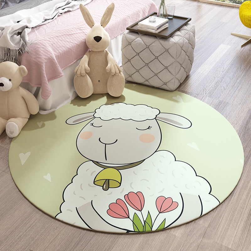 Avtoit | Beautiful Children's Room Carpet Colorful Cartoon Printed Indoor Carpet Polypropylene Pet-Friendly Machine Washable Carpet