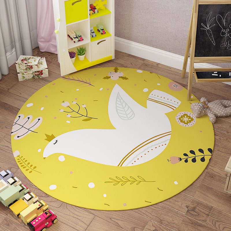 Avtoit | Beautiful Children's Room Carpet Colorful Cartoon Printed Indoor Carpet Polypropylene Pet-Friendly Machine Washable Carpet