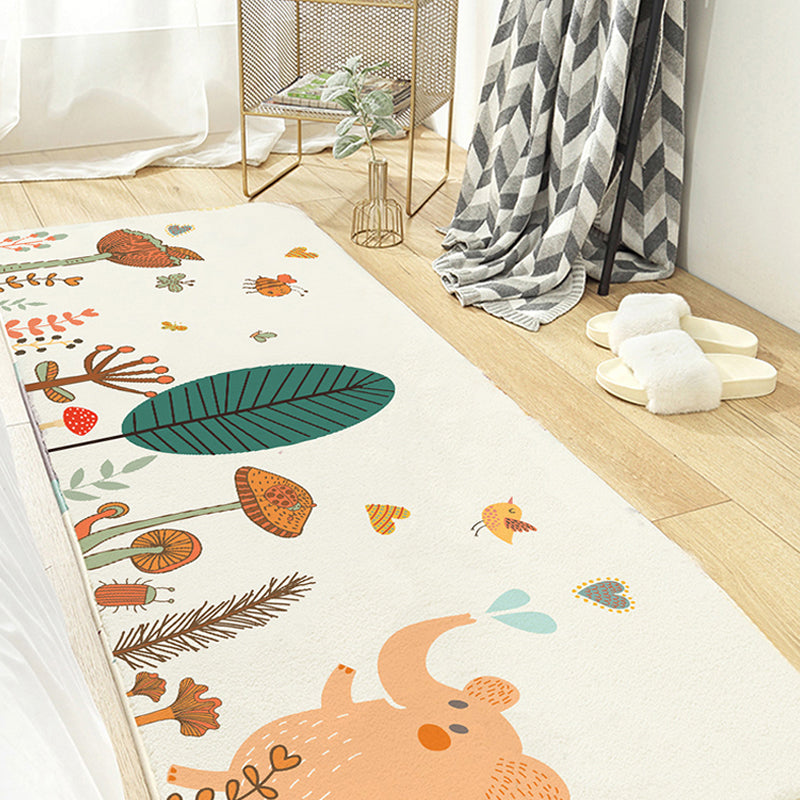 Avtoit | Fancy Cartoon Print Rug Multicolored Cotton Blend Indoor Rug Non-Slip Back Machine Washable Rug for the Bedroom