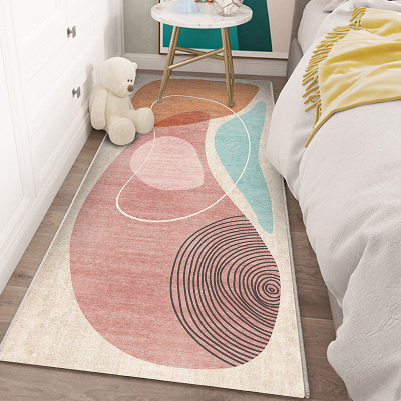 Avtoit | Western Bedroom Carpet Multicolored Color Block Indoor Carpet Polyester Non-Slip Underlay Machine Washable Rug