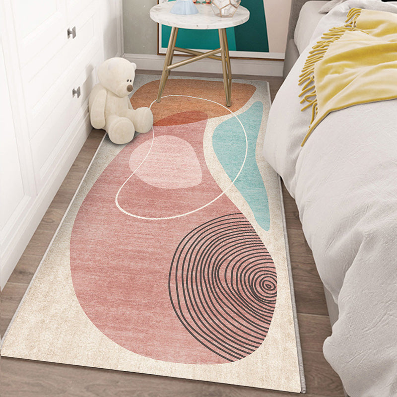 Avtoit | Western Bedroom Carpet Multicolored Color Block Indoor Carpet Polyester Non-Slip Underlay Machine Washable Rug