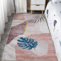 Avtoit | Scandinavian Bedroom Rug Multicolor Color Blocked Indoor Rug Synthetic Non-slip Machine Washable Carpet