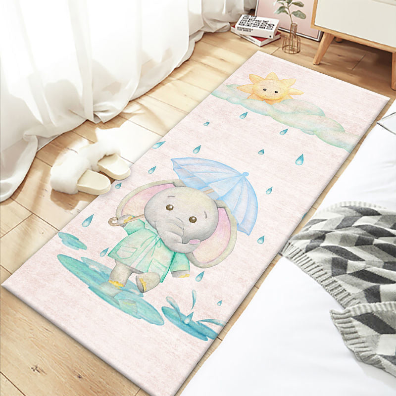 Avtoit | Beautiful Bedroom Rug Multicolor Cartoon Printed Indoor Carpet PVC Non-Slip Back Machine Washable Rug