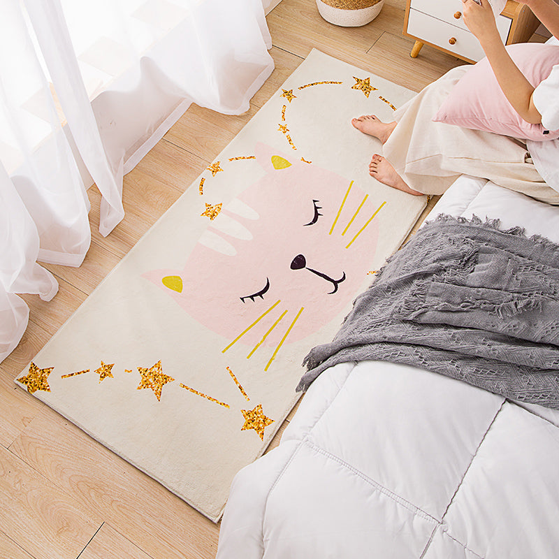 Avtoit | Colorful sweet carpet Polyester cartoon print carpet with non-slip backing pet-friendly carpet for the living room