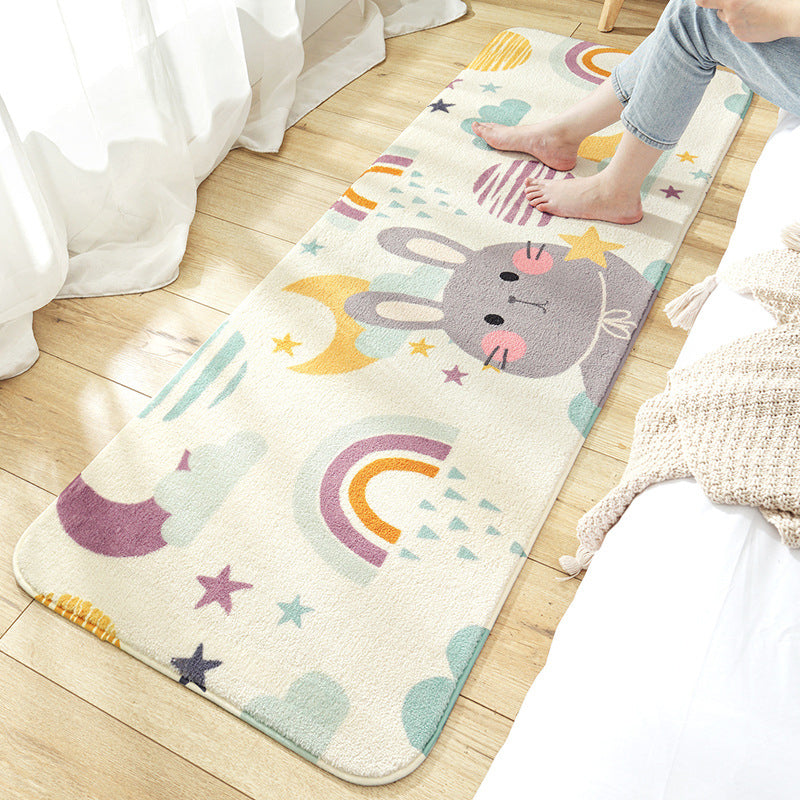 Avtoit | Relaxing Children's Carpet Multicolored Plant Pattern Indoor Carpet Polyester Non-Slip Backing Easy Care Carpet