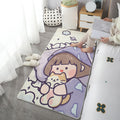 Avtoit | Multicolored simple rug made of polyester with cartoon pattern Non-slip backing Stain-resistant rug for the bedroom