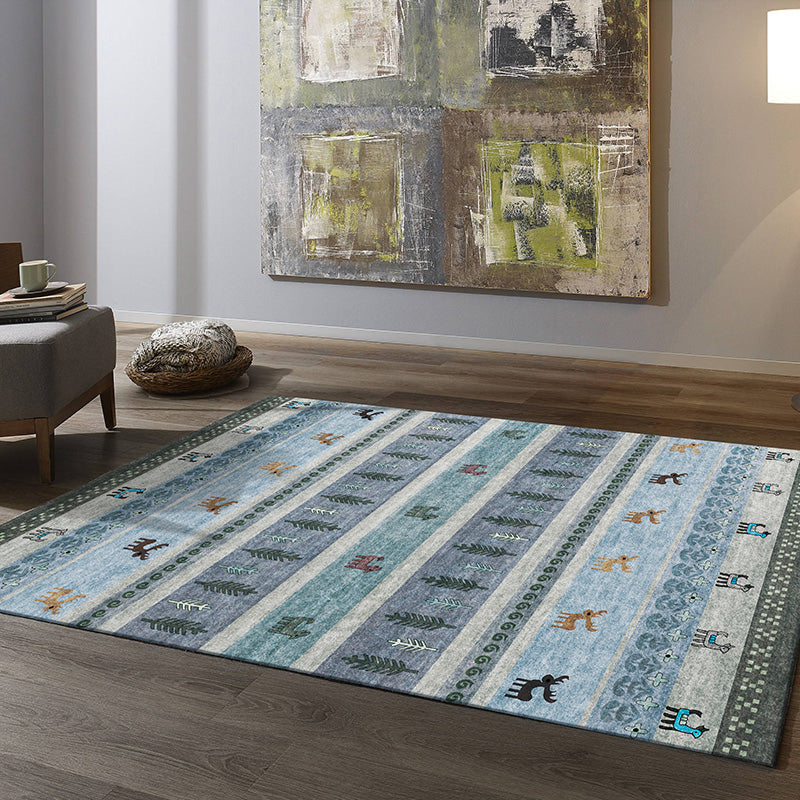 Avtoit | Natural Living Room Carpet Multicolor Geo Pattern Indoor Carpet Polypropylene Non-Slip Machine Washable Area Rug