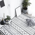 Avtoit | Black Living Room Rug Nordic Geometric Print Area Rug Polypropylene Non-Slip Pet Friendly Easy Care Rug