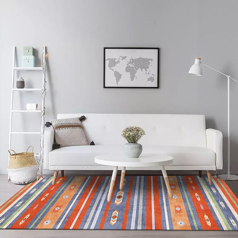 Avtoit | Natural Living Room Rug Multicolor Geo Printed Piece Rug Synthetic Non-Slip Back Pet Friendly Indoor Rug