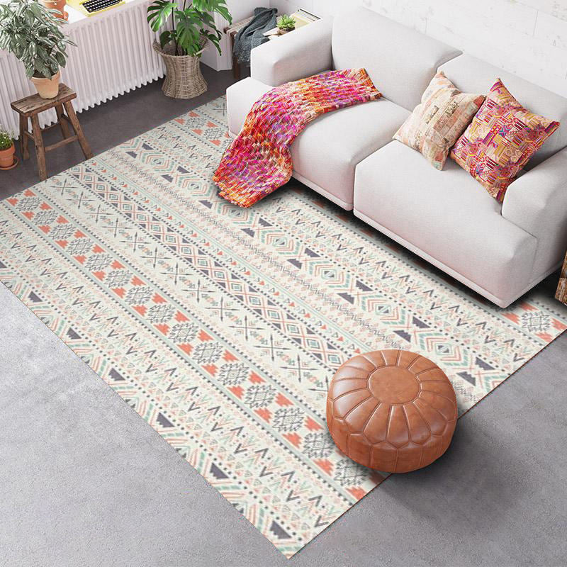 Avtoit | Southwest Geo Pattern Rug Multicolored Polyester Area Rug Easy Care Pet Friendly Washable Area Rug for Rooms