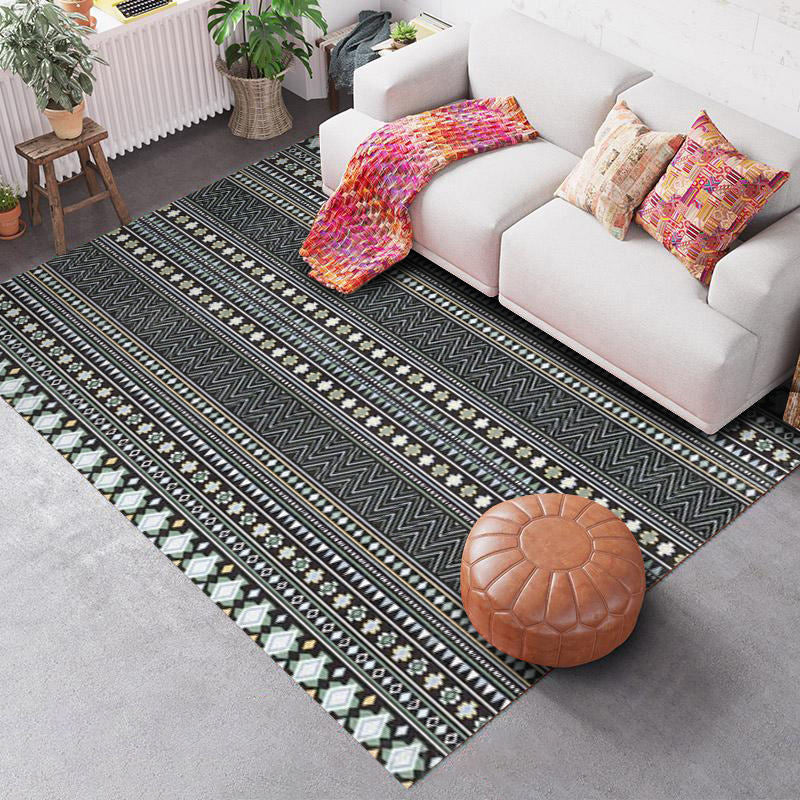 Avtoit | Southwest Geo Pattern Rug Multicolored Polyester Area Rug Easy Care Pet Friendly Washable Area Rug for Rooms