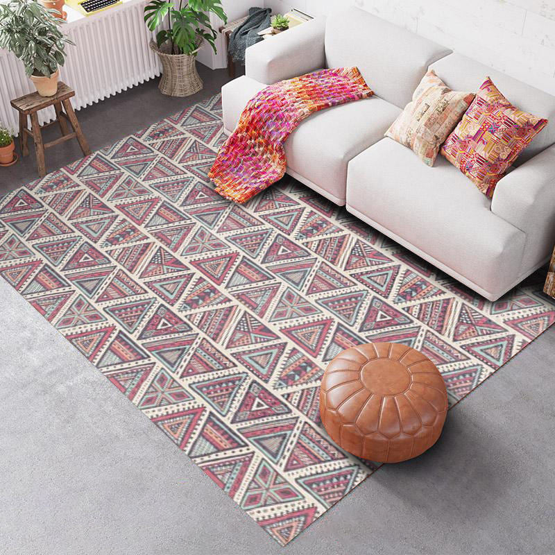 Avtoit | Southwest Geo Pattern Rug Multicolored Polyester Area Rug Easy Care Pet Friendly Washable Area Rug for Rooms