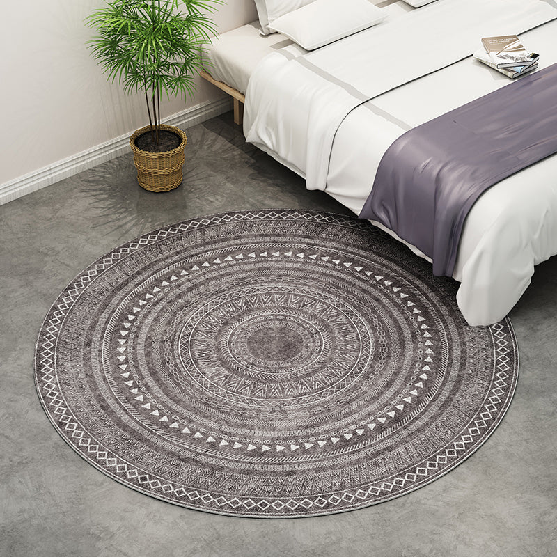 Avtoit | Southwest Bedroom Rug Multicolored Geometric Pattern Indoor Rug Polyester Non-Slip Back Pet-Friendly Area Rug