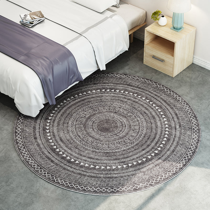 Avtoit | Southwest Bedroom Rug Multicolored Geometric Pattern Indoor Rug Polyester Non-Slip Back Pet-Friendly Area Rug