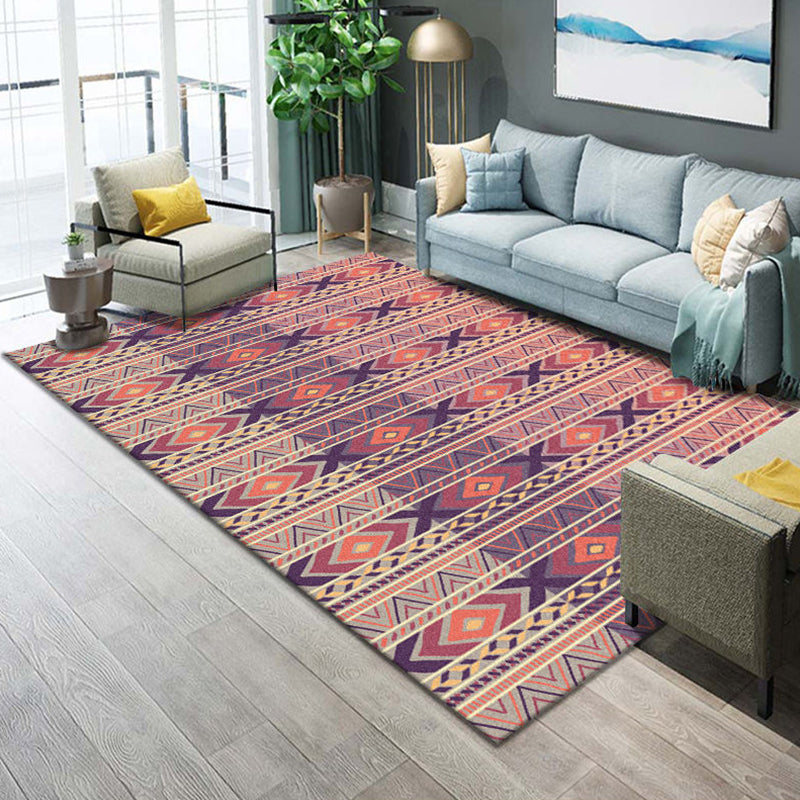 Avtoit | Western Parlor Rug Multicolored Geometric Pattern Area Rug Polypropylene Easy Care Pet Friendly Washable Indoor Rug