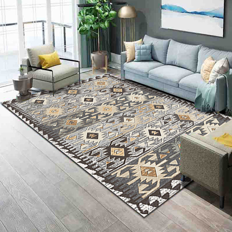 Avtoit | Western Parlor Rug Multicolored Geometric Pattern Area Rug Polypropylene Easy Care Pet Friendly Washable Indoor Rug