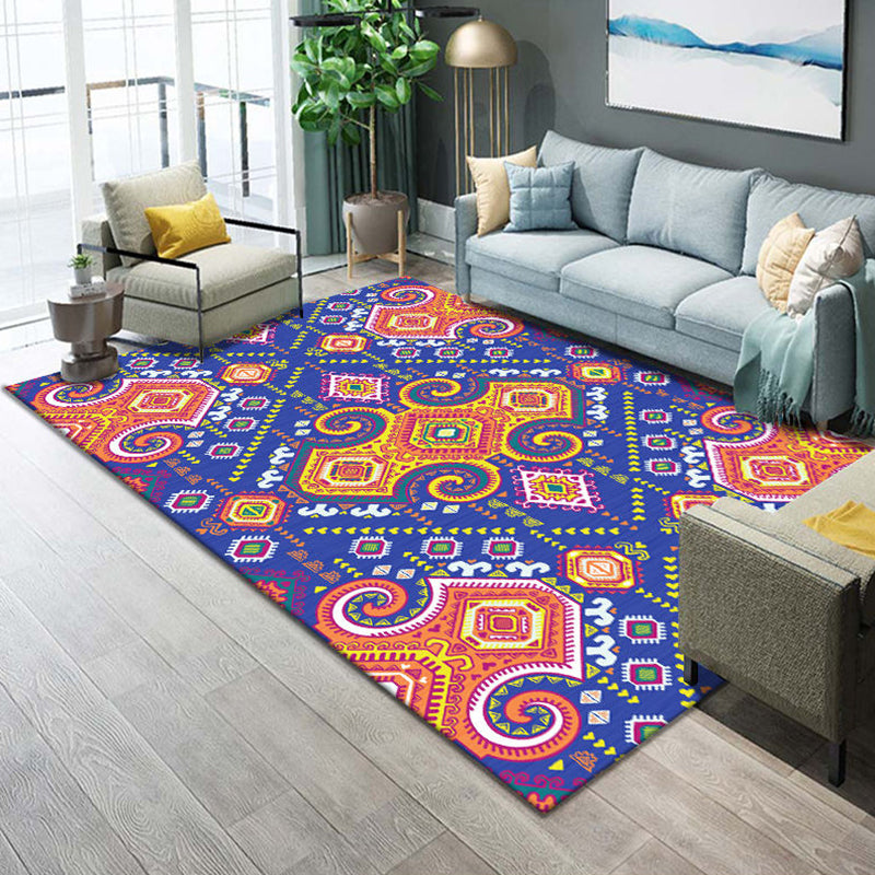 Avtoit | Western Parlor Rug Multicolored Geometric Pattern Area Rug Polypropylene Easy Care Pet Friendly Washable Indoor Rug