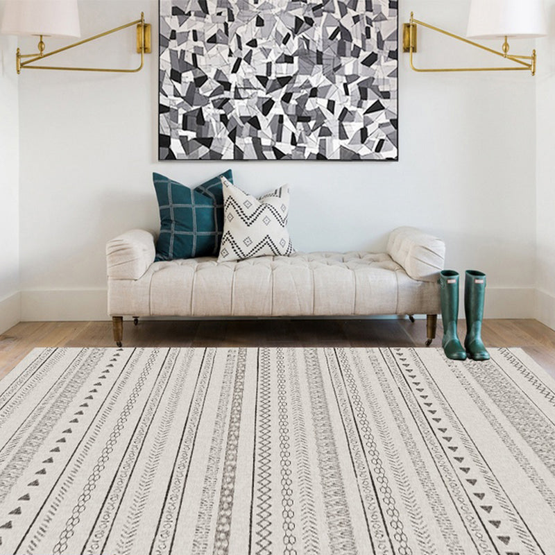Avtoit | Bohemian Living Room Rug Multicolor Geometric Pattern Rug Polyester Non-Slip Mat Pet-Friendly Indoor Rug