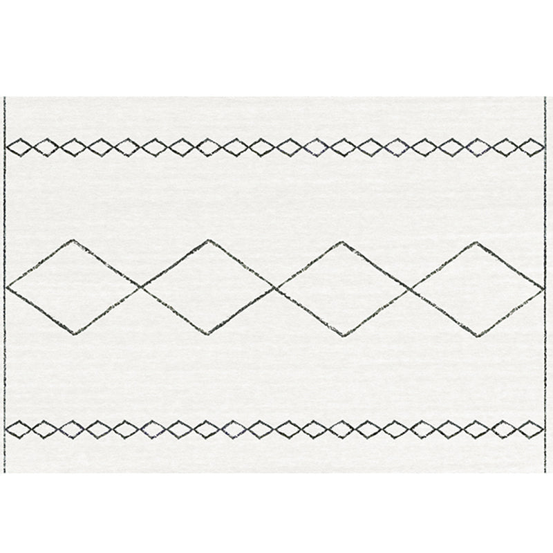 Avtoit | Bohemian Living Room Rug Multicolor Geometric Pattern Rug Polyester Non-Slip Mat Pet-Friendly Indoor Rug