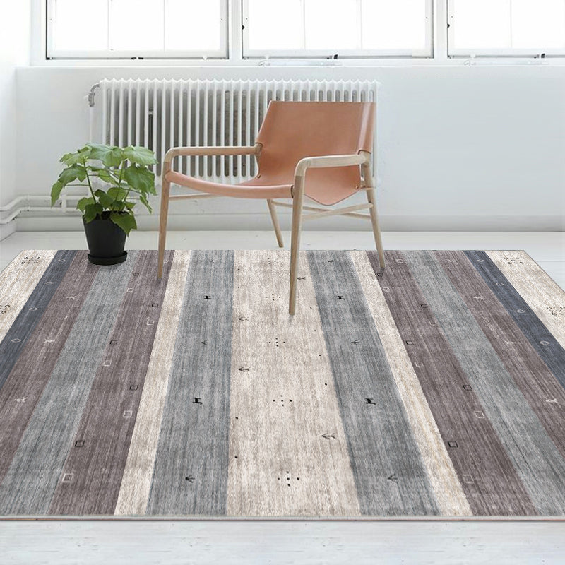 Avtoit | Bohemian Living Room Rug Multicolor Geometric Pattern Rug Polyester Non-Slip Mat Pet-Friendly Indoor Rug