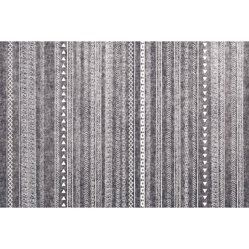 Avtoit | Bohemian Living Room Rug Multicolor Geometric Pattern Rug Polyester Non-Slip Mat Pet-Friendly Indoor Rug