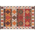Avtoit | Red Southwest Rug Polypropylene geometric pattern area rug non-slip backing machine washable easy care indoor rug for living room