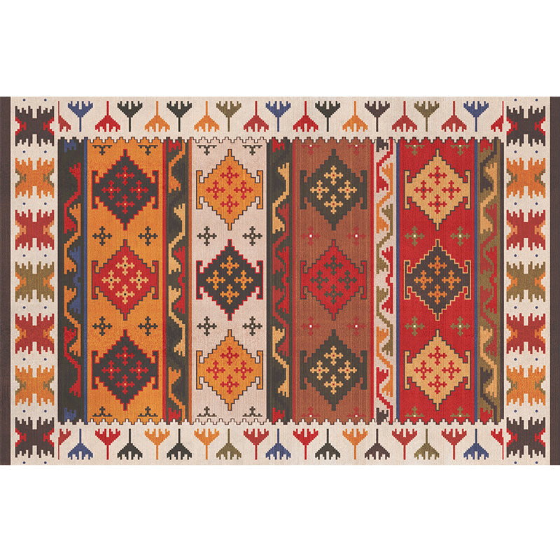 Avtoit | Red Southwest Rug Polypropylene geometric pattern area rug non-slip backing machine washable easy care indoor rug for living room