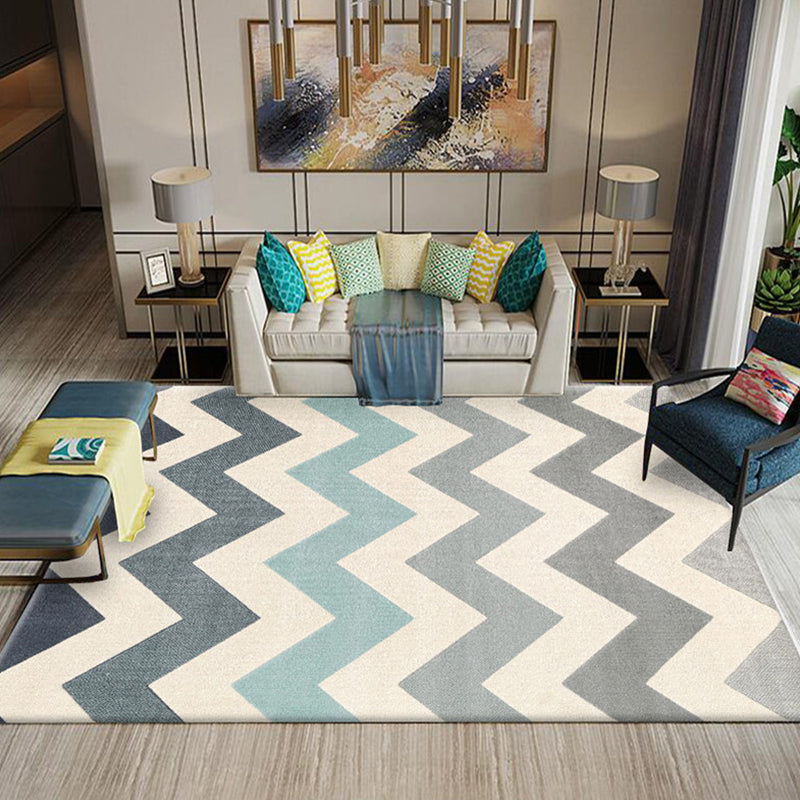 Avtoit | Multicolored Southwestern Carpet Polypropylene Stripes Printed Area Rug Non-Slip Backing Pet-Friendly Maintenance-Friendly Indoor Rug for Decor
