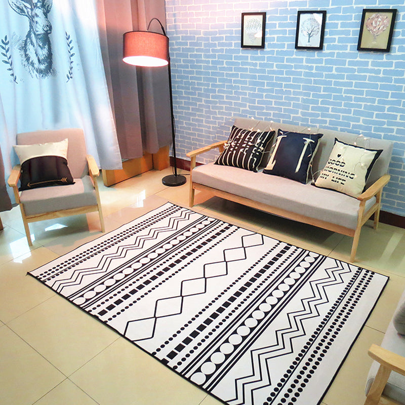 Avtoit | Nordic living room carpet Multicolored Geometric pattern Indoor carpet Synthetic Non-slip Pet-friendly Washable carpet