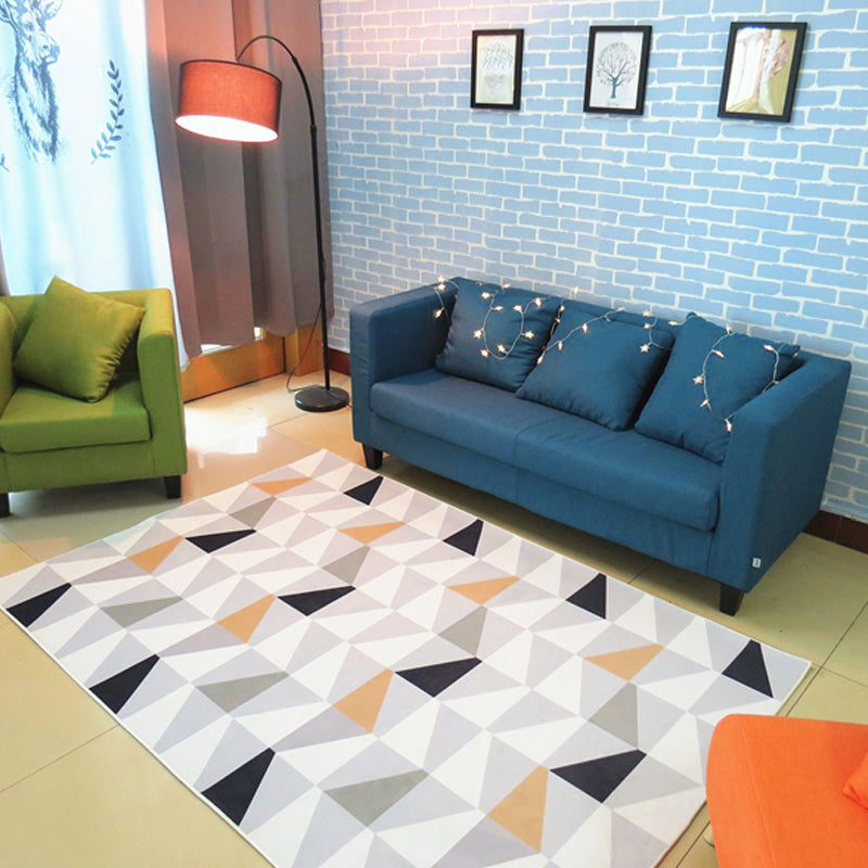 Avtoit | Nordic living room carpet Multicolored Geometric pattern Indoor carpet Synthetic Non-slip Pet-friendly Washable carpet