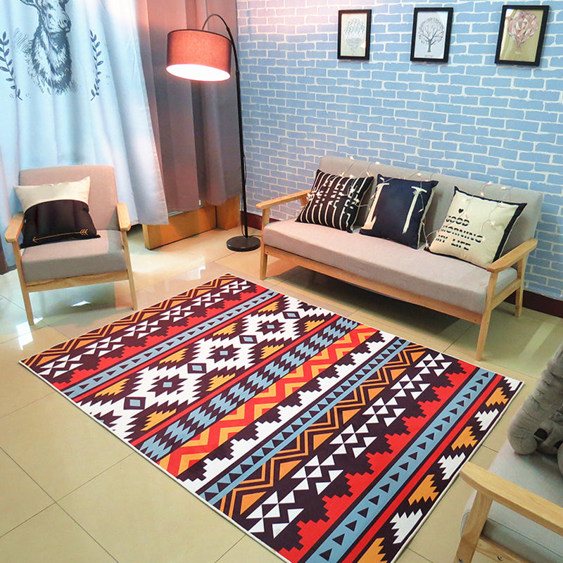 Avtoit | Nordic living room carpet Multicolored Geometric pattern Indoor carpet Synthetic Non-slip Pet-friendly Washable carpet