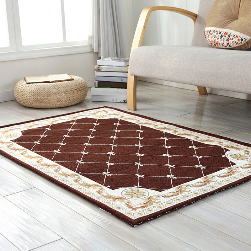 Avtoit | Retro geometric pattern carpet Multicolor Polyester indoor mat non-slip pet friendly maintenance friendly rug for home