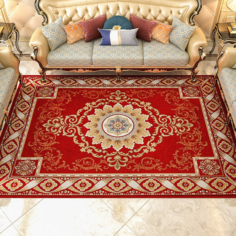 Avtoit | Shabby Chic Floral Rug Multicolored Synthetic Rug With Non-Slip Back Stain Resistant Washable Rug for Living Room